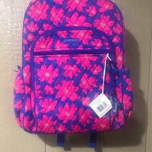 Vera Bradley Campus Tech Laptop Backpack Art Poppies